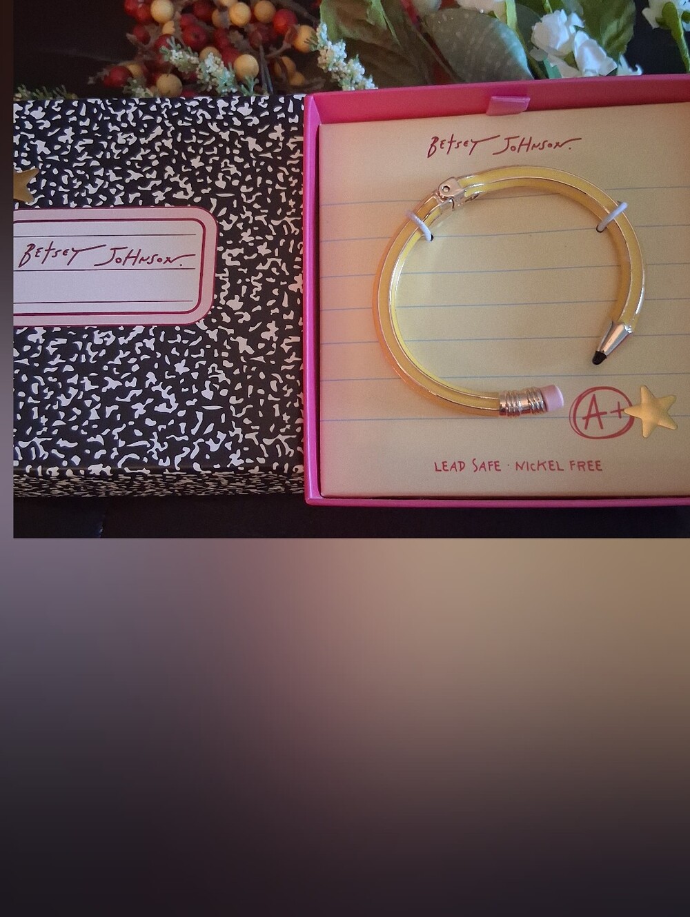 Betsey Johnson Yellow Pencil Bracelet